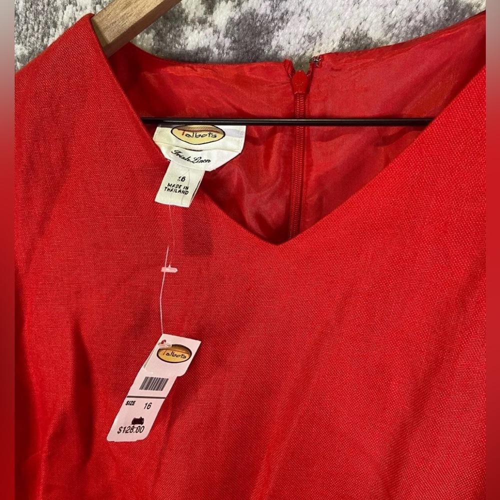 NWT- Talbots Irish Linen Red Dress - Picture 3 of 3